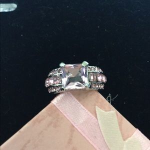 Sterling silver ring with pink sapphire
